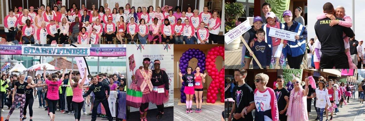 collage of event - lots of people wearing pink